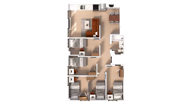 4 Bed x 1 Bath Private-Deluxe floor plan